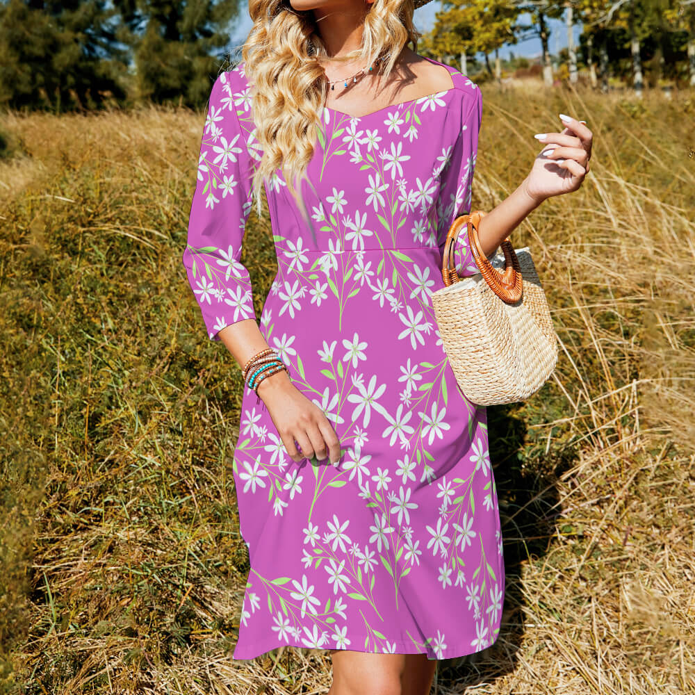 Custom Sweetheart Knot Flared Dress