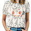 Custom Mid Sleeve Full Print T-shirt For Women