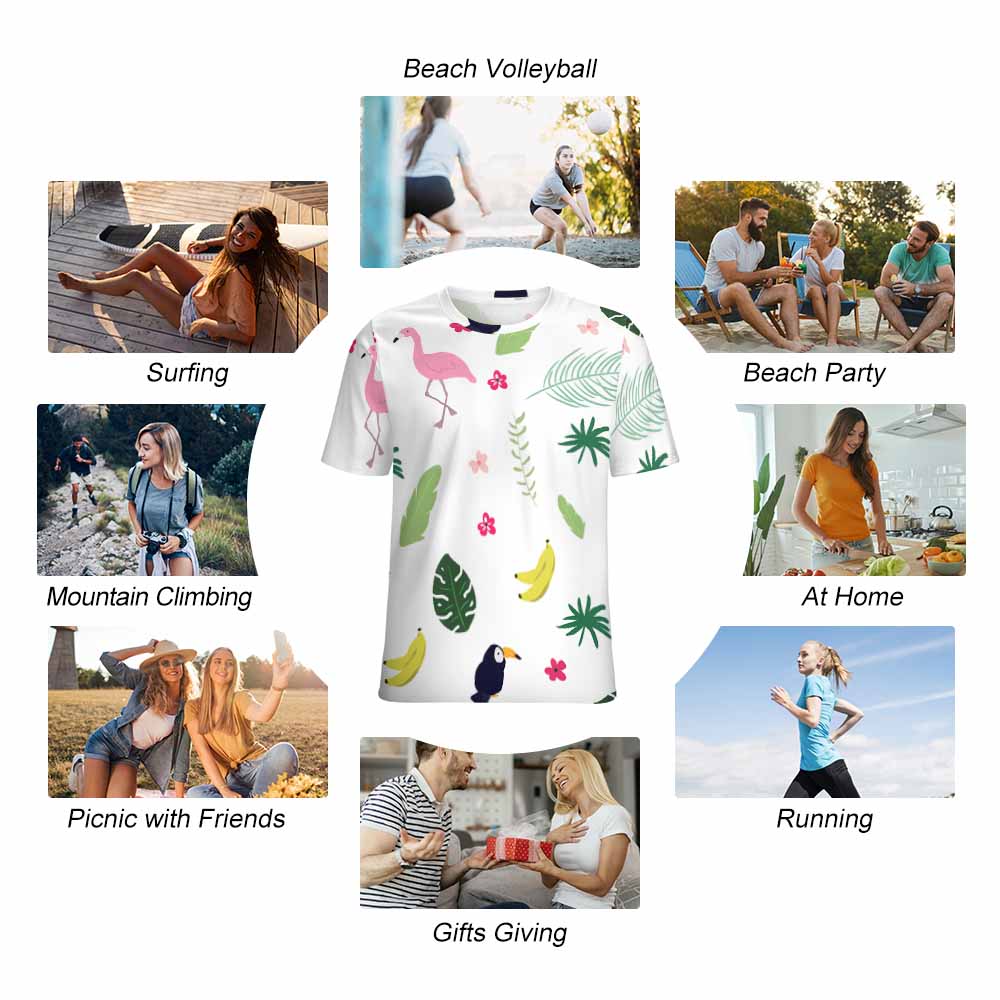 Custom Mid Sleeve Full Print T-shirt For Women