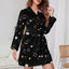 Custom Long Sleeve Belted Robe Nightwear For Women