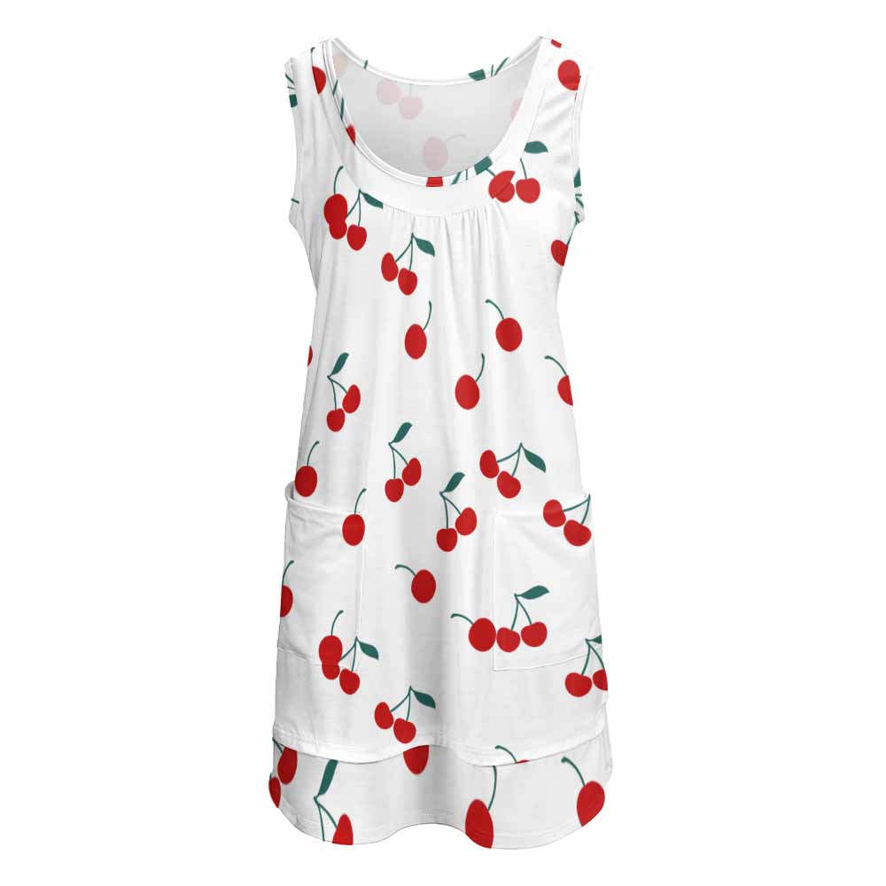 Custom Sleeveless U-neck Fake Two Piece Dress