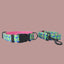 Bird Print Personalized Dog Collar with Leash Set, Cute Custom Pink Puppy Collar, Girl Dog Gift