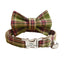 Plaid Custom Cat Collar with Bow Tie, Personalized Kitten Collar with Free Removable Bell, Cute Personalised Cat Collar Cat Gift