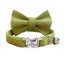 Personalized Cat Collar with Bow Tie, Solid Custom Kitten Collar with Free Removable Bell, Cotton Personalised Cat Collar, Cat Gift